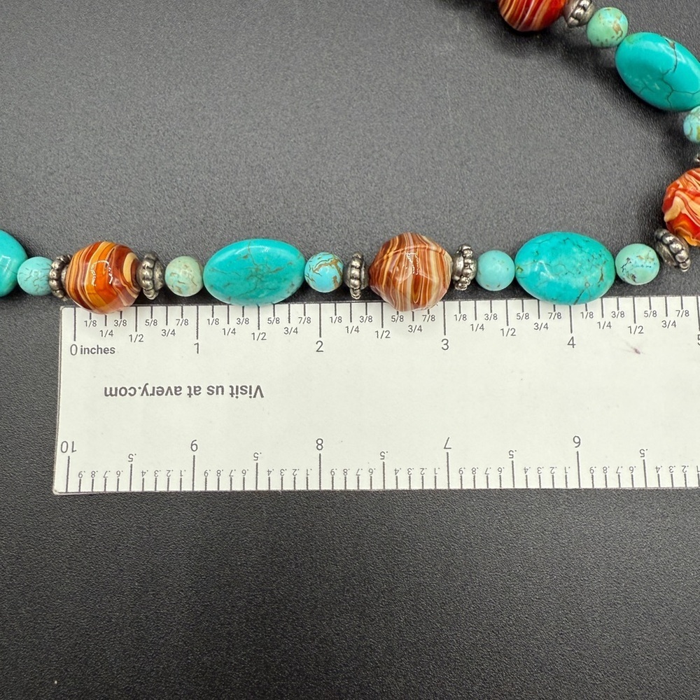 Czech Glass and Dyed Howlite Beaded Necklace - Picture 13 of 16